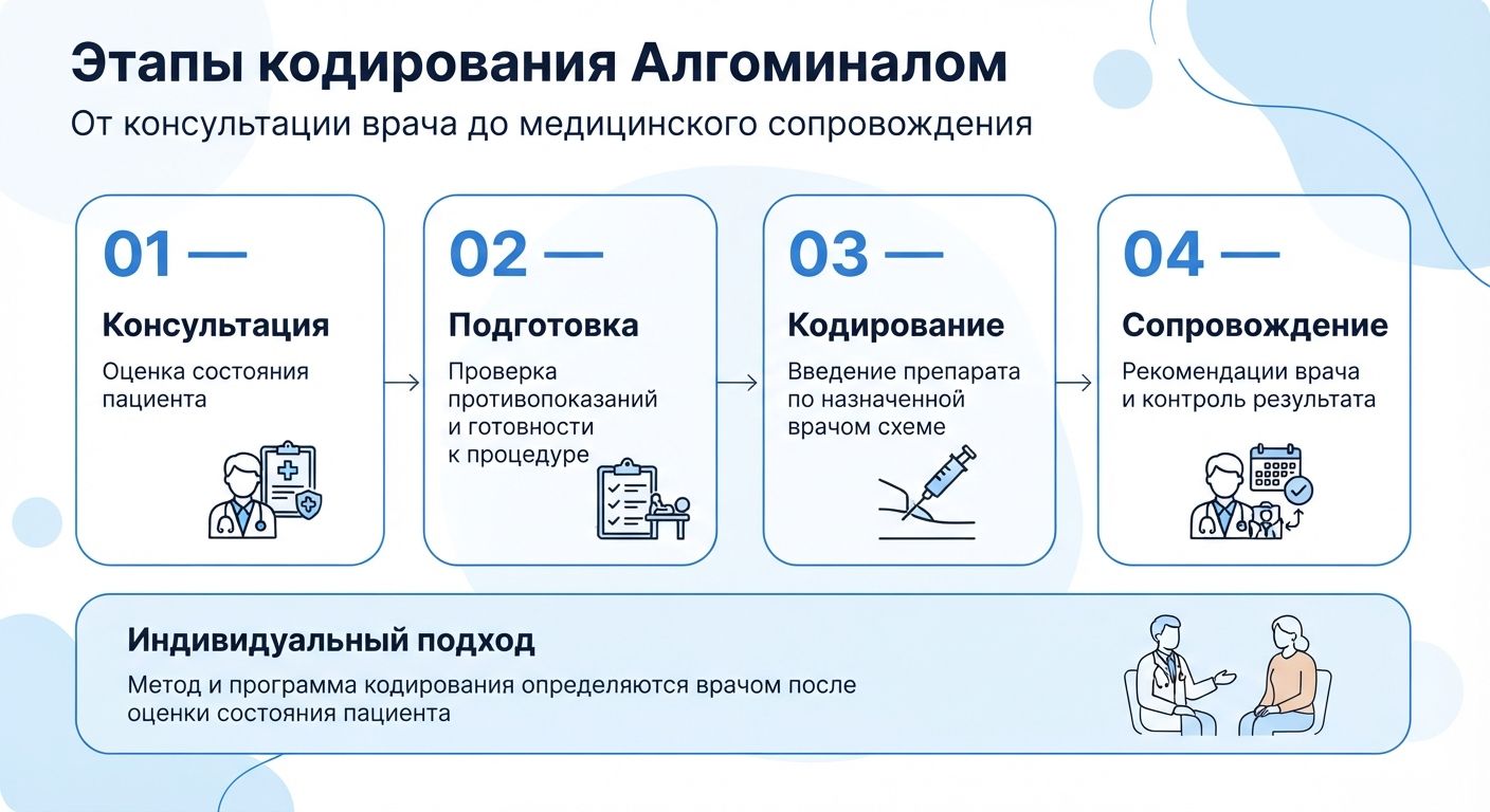 Кодирование препаратом «Алгоминал» в Очёре инфографика